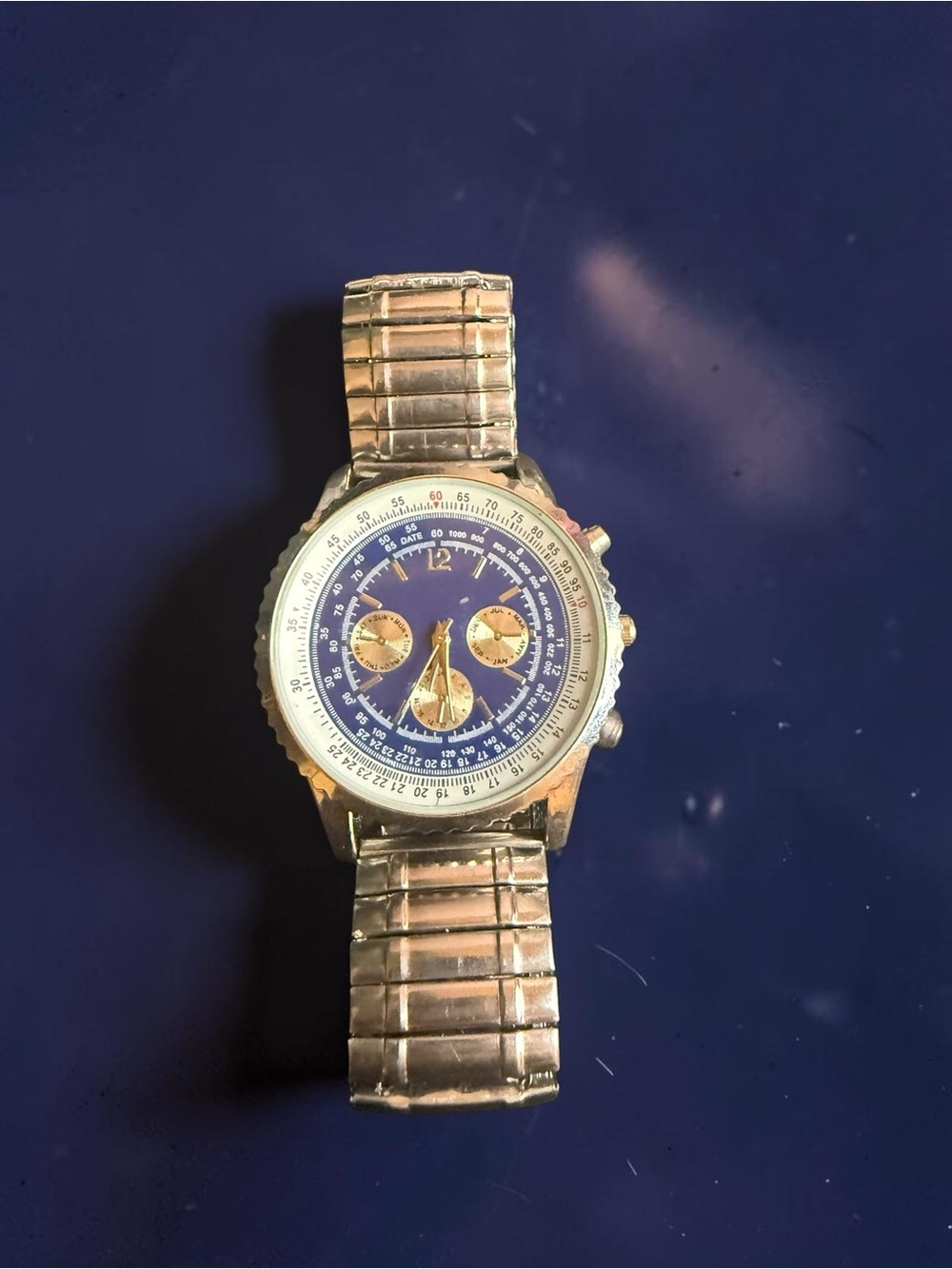 Haband Blue Dial Silver-Tone Chronograph Watch - Picture 2 of 4